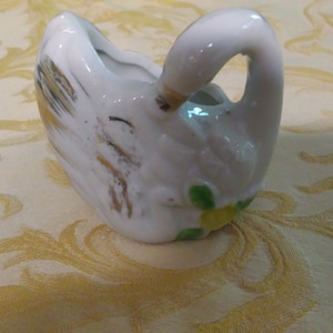 vintage small ceramic swan planter.