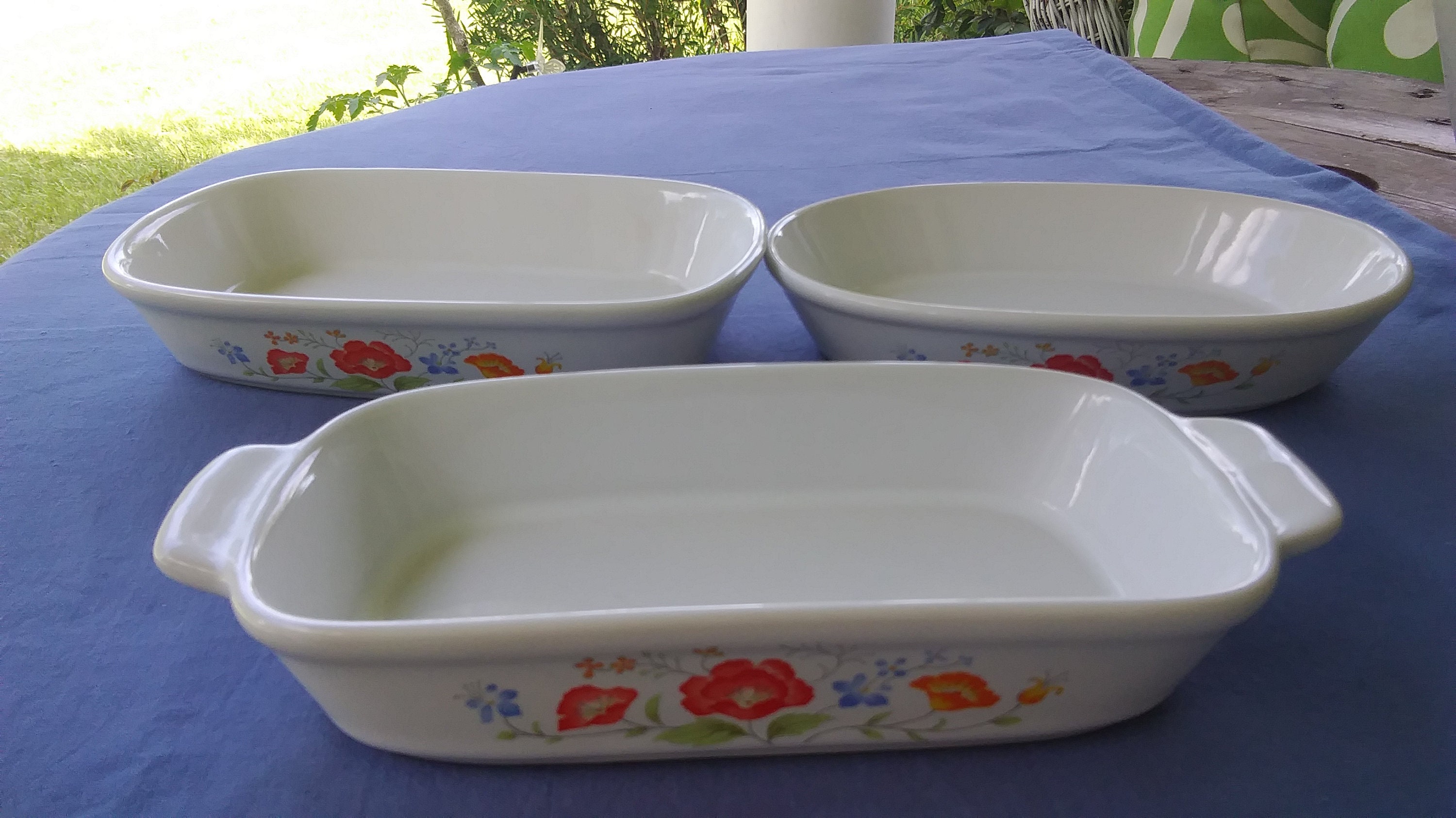 Vintage Small Ceramic Casserole Dishes From Japan. Flower Deco Etsy