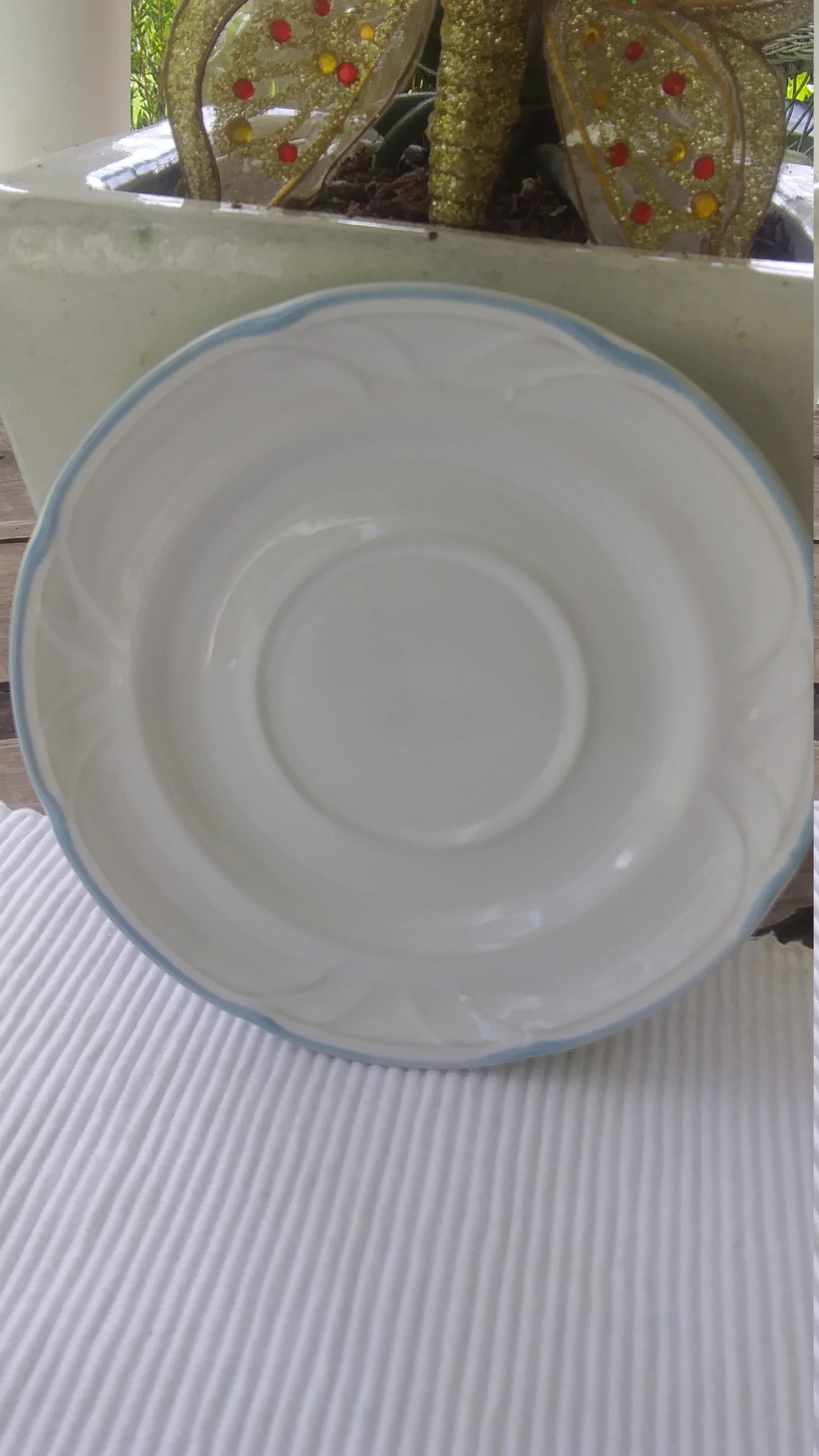 Johann Haviland Country Basket Collection Saucer Japan. White Etsy