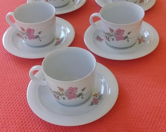 vintage Kahla cup & saucer made in East Germany, floral design.