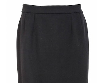 Christian Dior Boutique Vintage Evening Sheath Skirt Short Wool Black