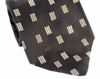 Valentino Vintage Classic Tie Silk Brown Beige