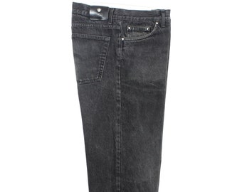 Versace Black Cotton Straight Jeans 1990s