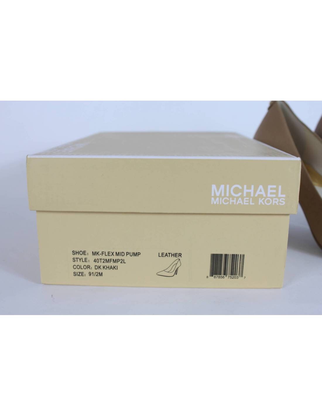Michael Kors Heel Shoes Flex Mid Pump Leather Beige Etsy