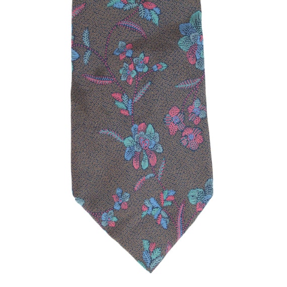 Yves Saint Laurent Floral Tie Silk Vintage Brown | Etsy