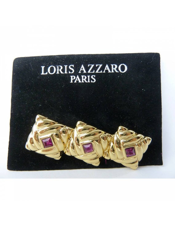 Loris Azzaro Brooch Costume Jewelry Vintage Gold
