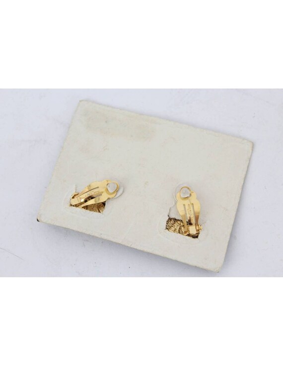 Loris Azzaro Vintage Earrings Folding Fan Clip Me… - image 2