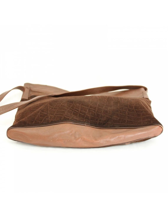 Ted Lapidus Brown Vintage Leather Tote Bag - image 4