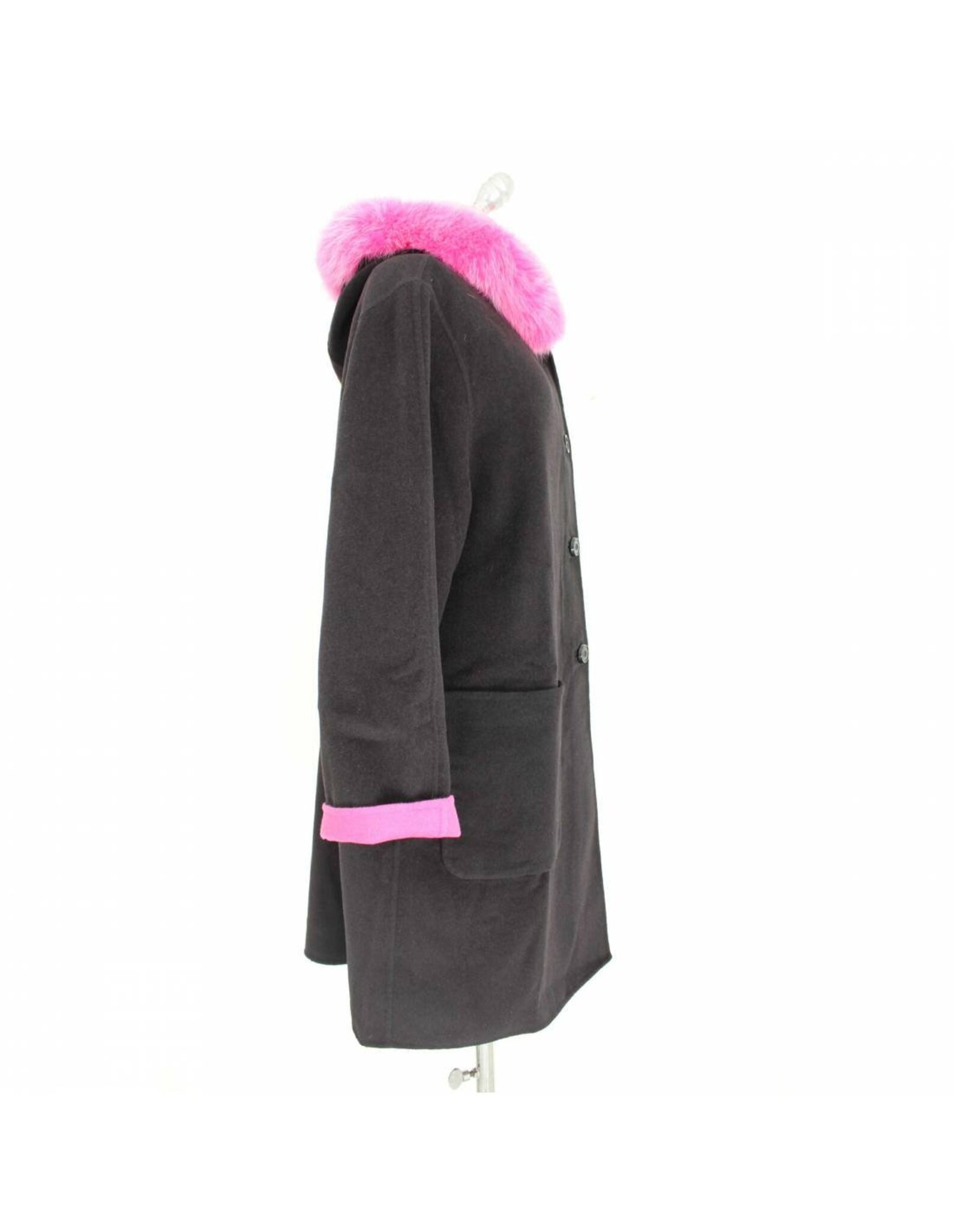 Escada Coat Fur Fox Double Face Wool Angora Vintage Black Pink - Etsy UK