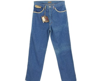 Arfango Jeans Donna Vita Alta Bobby Largo Tg 46 Blu Denim Vintage Anni 80