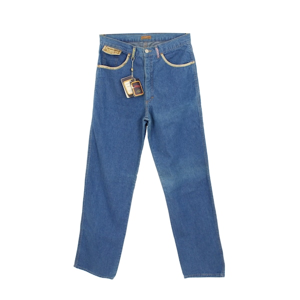 Arfango Women's Jeans High Waist Bobby Largo Size 46 Blue Denim Vintage 80s