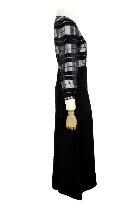 Jean Varon Black Gray Check Long Elegant Dress Vi… - image 3