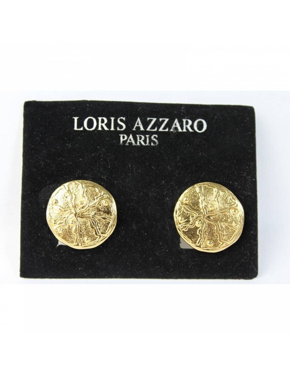 Loris Azzaro Earings Costume Jawelry Vintage Gold