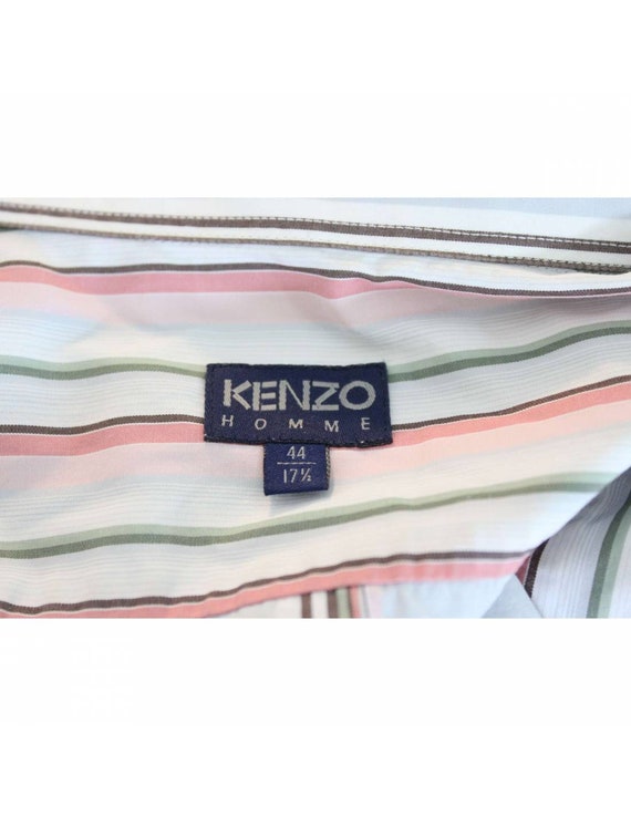 Kenzo White Light Blue Vintage Striped Cotton Shi… - image 5