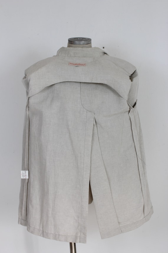 Byblos Beige Linen Classic Vintage Jacket 1980s - image 5