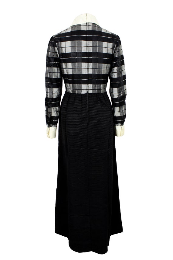 Jean Varon Black Gray Check Long Elegant Dress Vi… - image 2