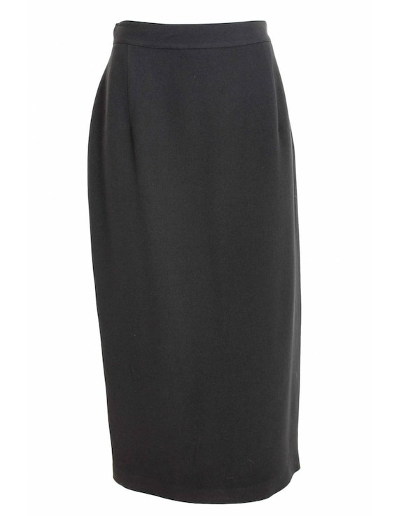 Gattinoni Vintage Skirt Black Long Lined with Slit - Gem