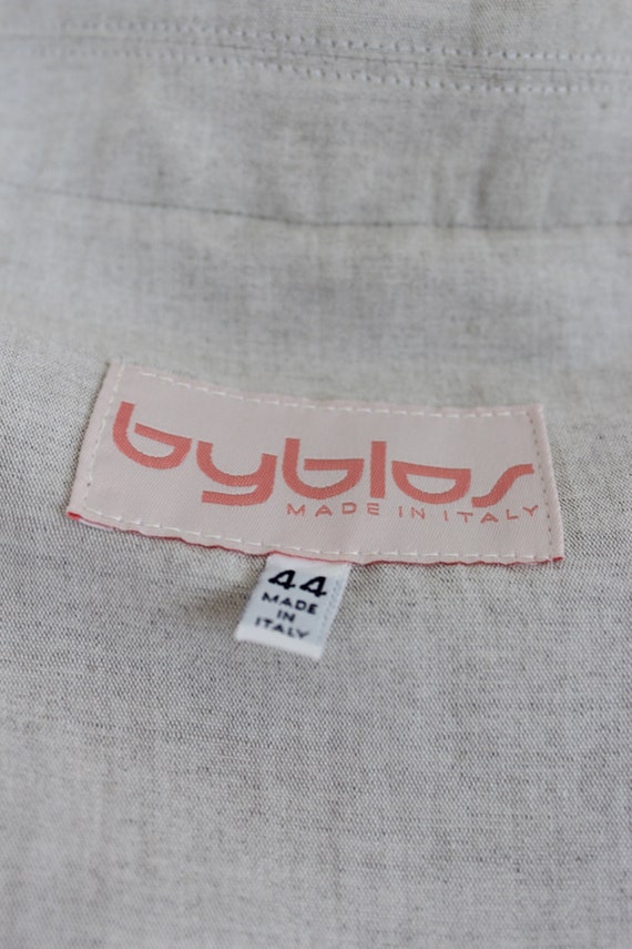 Byblos Beige Linen Classic Vintage Jacket 1980s - image 6