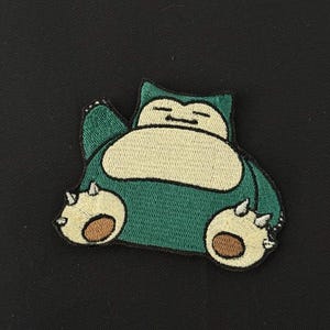 Poke-monsters Iron-On Patch - Machine Embroidered Patch for Jackets, Bags, or Hats – Lazy Monster Appliqué – Gaming Aesthetic