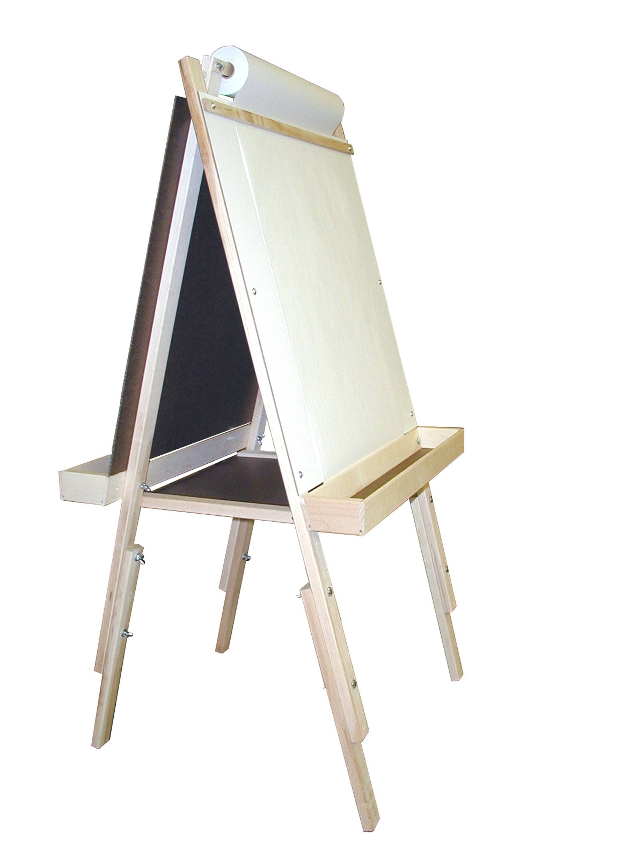 Easel for Kids with 2 Drawing Paper Roll, Learning-Toy for 3,4,5,6,7,8  Years Old Boy & Girls, Wooden Chalkboard & Magnetic Whiteboard & Painting  Paper Stand, Gift & Art Supplies for Toddler : Toys & Games 