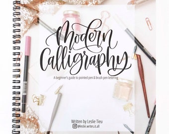 Modern Calligraphy KIT: includes 1 book and 2 pens (plus bonus Dual Brush Pen)