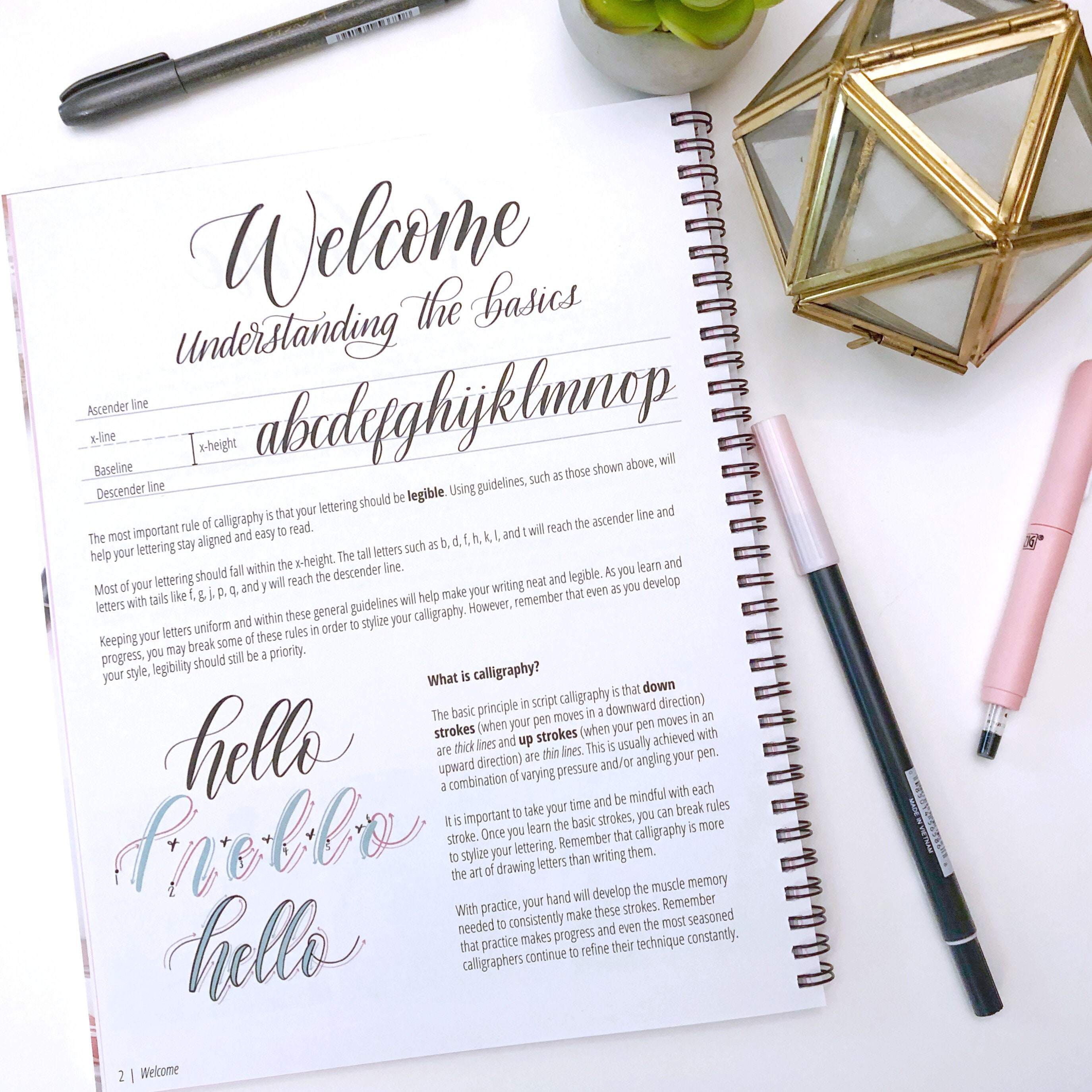 Calligraphy Workbook: Simple and Modern Book A Easy Mindful Guide to Write  and Learn Handwriting for Beginners Pretty Basic Lettering