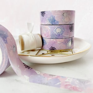 Watercolor Purple Floral Washi Tape