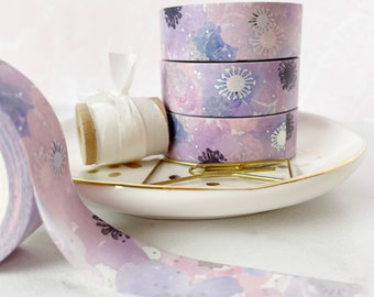 Watercolor Purple Floral Washi Tape