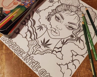 images Stoner Smoking Coloring Pages stoner coloring page etsy