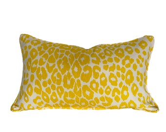 Schumacher Iconic Leopard - Yellow 14"x24" Pillow (double-sided)