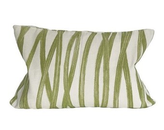 Schumacher Brushstrokes - Leaf 13"x20" Pillow (double-sided)