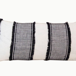 10&quot; x 22&quot; Schumacher Tulum Black Pillow (double sided)