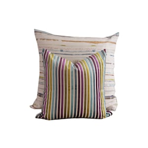 15&quot; x 15&quot; Romo Purple Stripe Velvet Pillow (double sided)