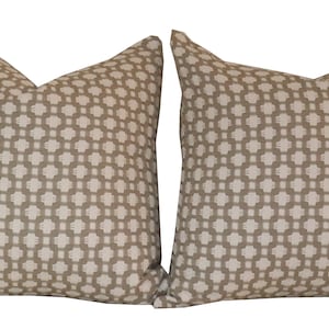 18" x 18" Schumacher Betwixt Stone Pillow (double sided)