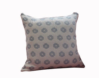 18" x 18" Schumacher Timur Weave Indigo Pillow (double sided)