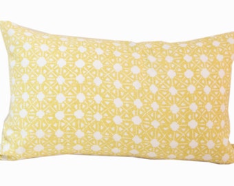 14"X24" Maresca Textiles Seveille - Mustard (citron) Pillow (double-sided)
