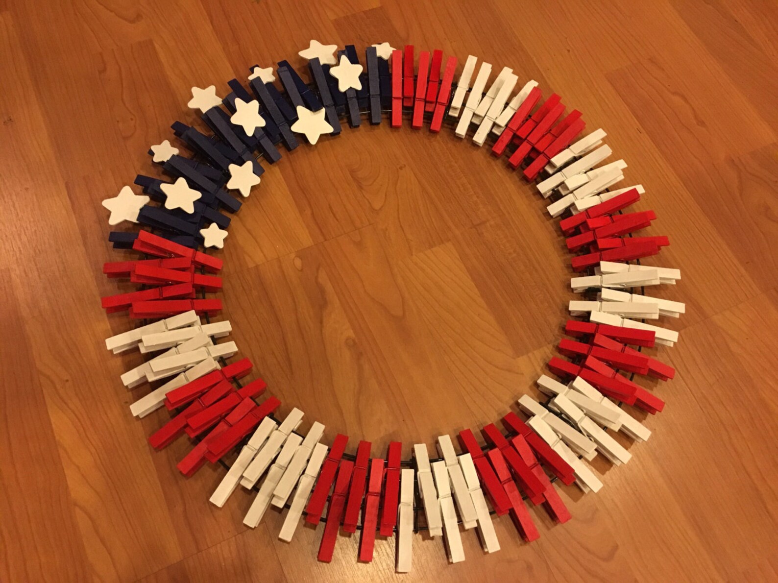 18 Red, White, and Blue Flag Clothespin Wreath Etsy