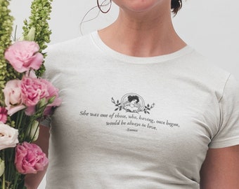 Cita de amor de Emma * Merchandising de Jane Austen Book Fandom * Camiseta estética Light Academia Coquette * Regalo para lectores amantes de los libros * Orgullo y prejuicio