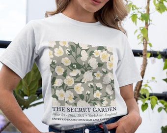 The Secret Garden Flower Market Show Tee Shirt Tshirt * Dark Cottagecore Light Academia Fairycore Goblincore * Botanical Flower Print