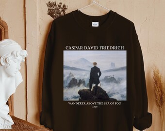 Sudadera con capucha de Caspar David Friedrich, El vagabundo, Romanticismo, Historia del arte romántico * Regalo de Navidad para amantes de las bellas artes * Estética de la academia oscura