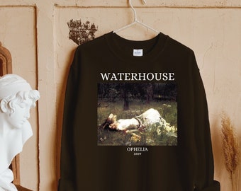 John William Waterhouse Ophelia Shakespeare Light Dark Academia Art History Sweatshirt Aesthetic Famous Painter Paintings Museum Exhibit