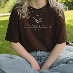 Jane Eyre I am no bird Dark Academia Literature Bookish Tshirt * book lover merch tee English teacher librarian gift Charlotte Bronte quote