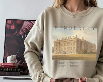 Pemberley Pride and Prejudice Sweatshirt * Literature Literary Bookworm Bookish Gift * Light Dark Academia Aesthetic * Jane Austen Fan