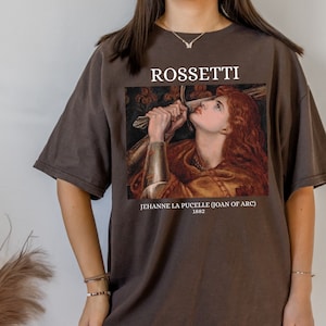 Rossetti Jeanne d&#39;Arc berühmte Malerei Tshirt T-Shirt * Kunstgeschichte Licht dunkel Academia Ästhetik * feministisches Zitat Shirt * übergroßes T-Shirt