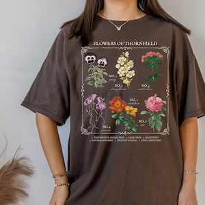 Jane Eyre literaire bloemengrafiek Herbology Floral T-shirt * Bookish Bookworm Gift * Charlotte Bronte Dichter Literatuur Shirt * Donkere Academia