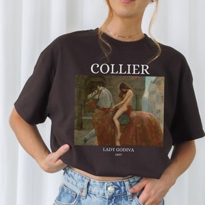John Collier Lady Godiva Light Dark Academia Art History Tee Shirt Esthétique Célèbre Peintre Peintures Musée Exposition Romantisme Camelot