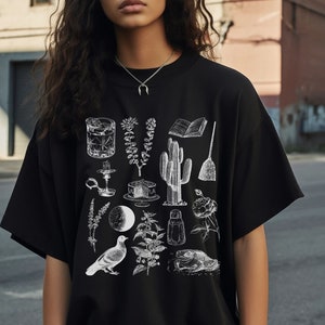 Praktische Magie Icons Diagramm Subtiles Buch T-Shirt Tshirt * Owens Apotheker * Salz Lavendel Rosmarin * Witchy Botanical * Midnight Margarita