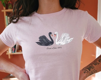 Swan Lake Ballet Coquette Aesthetic y2k cotton baby tee * tchaikovsky balletcore girlhoodcore cinnamon girl ballet dance lover gift ideas