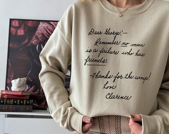 Sudadera navideña clásica para amantes de las películas ¡Qué bello es vivir! * Nota de Clarence a George Bailey * Camiseta de fiesta navideña * Bedford Falls