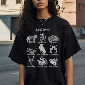 Six of Crows Icons T Shirt * Kaz Inej Jesper Wylan Nina matthias Grishaverse Buch Merch * Literatur Buch Liebhaber Geschenk * Shadow and Bone
